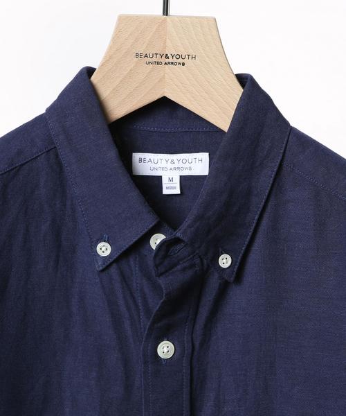 BEAUTY&YOUTH UNITED ARROWS（ビューティーアンドユースユナイテッドアローズ）の「【WEB限定】by ∴ リネン バイオウォッシュ 7スリーブシャツ◆（シャツ/ブラウス・メンズ・ブラック/ブラウン/オリーブ/ネイビー/ホワイト・MEDIUM/SMALL/LARGE）」の7枚目の写真