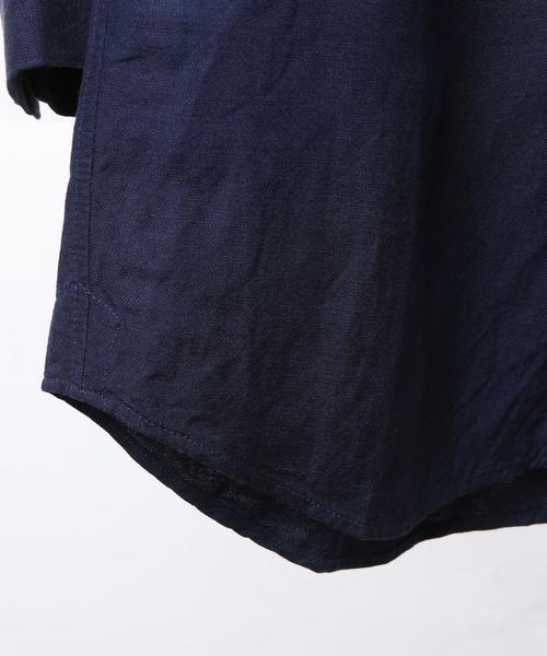 BEAUTY&YOUTH UNITED ARROWS（ビューティーアンドユースユナイテッドアローズ）の「【WEB限定】by ∴ リネン バイオウォッシュ 7スリーブシャツ◆（シャツ/ブラウス・メンズ・ブラック/ブラウン/オリーブ/ネイビー/ホワイト・MEDIUM/SMALL/LARGE）」の9枚目の写真