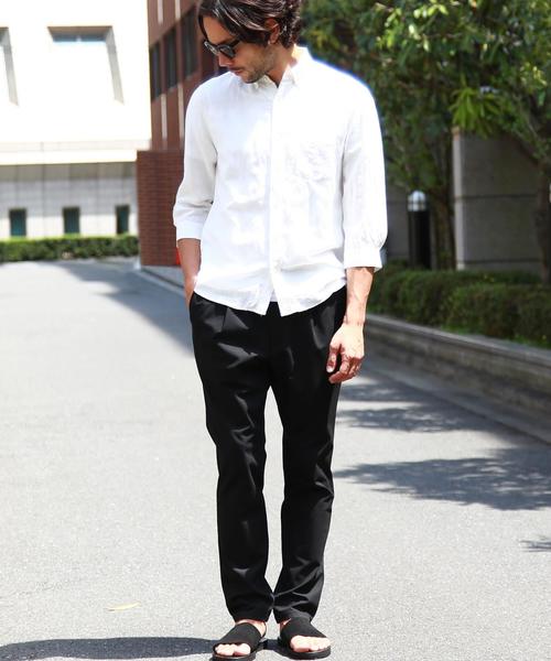 BEAUTY&YOUTH UNITED ARROWS（ビューティーアンドユースユナイテッドアローズ）の「【WEB限定】by ∴ リネン バイオウォッシュ 7スリーブシャツ◆（シャツ/ブラウス・メンズ・ブラック/ブラウン/オリーブ/ネイビー/ホワイト・MEDIUM/SMALL/LARGE）」の15枚目の写真