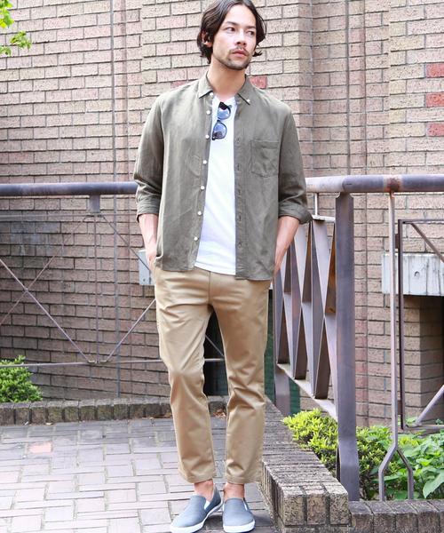 BEAUTY&YOUTH UNITED ARROWS（ビューティーアンドユースユナイテッドアローズ）の「【WEB限定】by ∴ リネン バイオウォッシュ 7スリーブシャツ◆（シャツ/ブラウス・メンズ・ブラック/ブラウン/オリーブ/ネイビー/ホワイト・MEDIUM/SMALL/LARGE）」の18枚目の写真