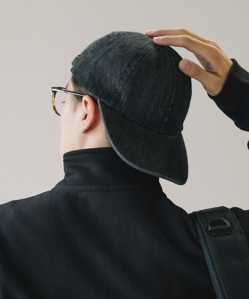 newhattan(ニューハッタン)の「NEW HATTAN/ニューハッタン コットンツイル 6パネルキャップ ベースボールキャップ 無地(キャップ・メンズ・チャコール/ネイビー/インディゴブルー/ライトインディゴブルー/ホワイト/ブラック系その他/フューシャピンク/ブラック/カーキ/オリーブ/スカイブルー/ライトピンク/ワイン/ダークグリーン/バーガンディー/ダークブラウン/オレンジ/ラベンダー/サンドベージュ/アーミー/ライム/アクア/ダークインディゴブルー/カモフラージュ・FREE)」の4枚目の写真