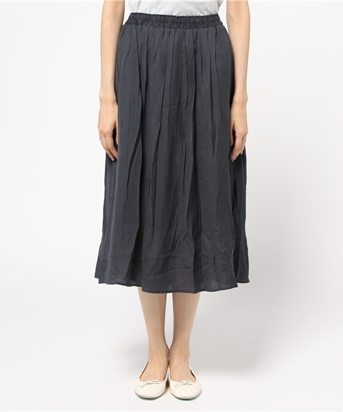 LBC(エルビーシー)の「レーヨンポリエステルギャザースカート (スカート・レディース・ダークグレー/ダークブルー/ベージュ・MEDIUM/LARGE)」の2枚目の写真