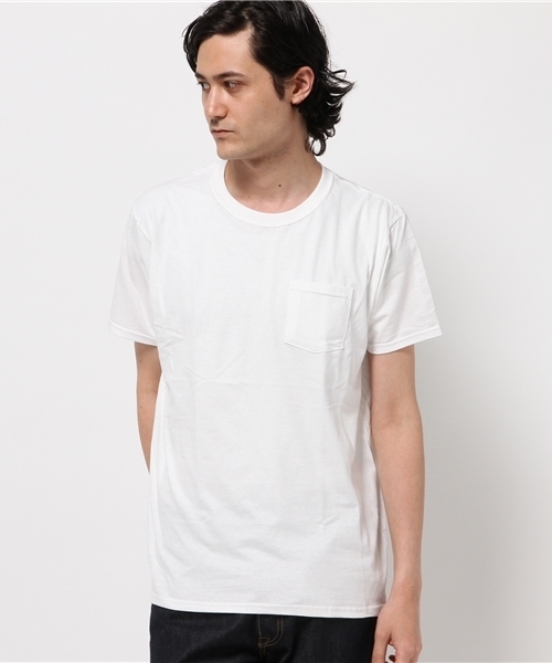 L&HARMONY（エルアンドハーモニー）の「[Fruit of the room / フルーツオブザルーム] 別注ベーシックポケットTシャツ（Tシャツ/カットソー・メンズ・ホワイト/ネイビー/ブラック/グレー・LARGE/MEDIUM）」の2枚目の写真