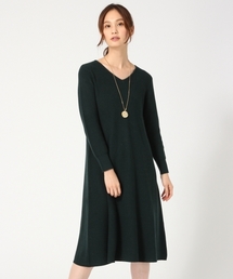 GLOBAL WORK | アゼVネックAラインニットワンピース/726115(ワンピース)