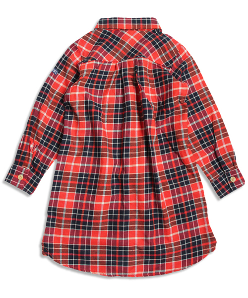 BREEZE（ブリーズ）の「チェックシャツワンピ（ワンピース・キッズ・レッド/イエロー/ブルー・100/80/90/110/130/140/120/95）」の17枚目の写真