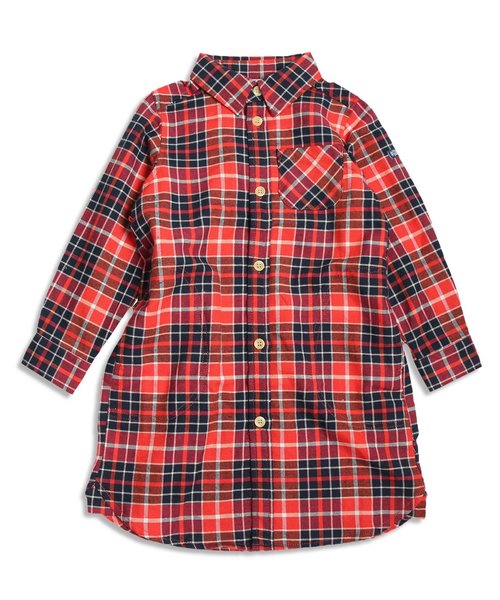 BREEZE（ブリーズ）の「チェックシャツワンピ（ワンピース・キッズ・レッド/イエロー/ブルー・100/80/90/110/130/140/120/95）」の5枚目の写真