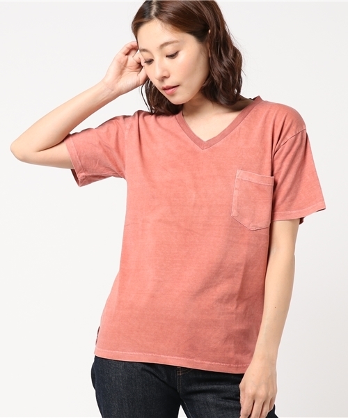 VENCEEXCHANGE（ヴァンスエクスチェンジ）の「ピグメント加工T                     （Tシャツ/カットソー・レディース・オフホワイト/チャコールグレー/オリーブ/オレンジ/パープル・MEDIUM）」の5枚目の写真