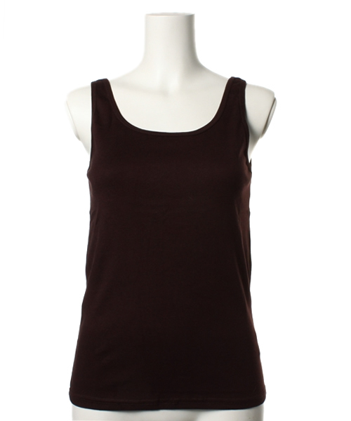 チチカカ（チチカカ）の「ムジUネックタンクトップ（タンクトップ・レディース・ブラック/ダークブラウン/ブルー/オレンジ/イエロー・FREE）」の3枚目の写真