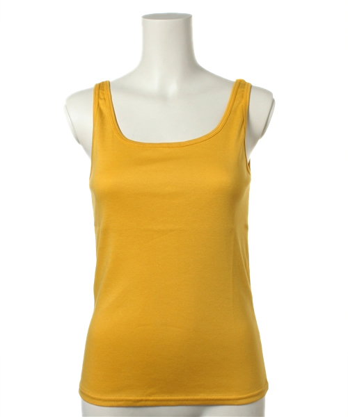 チチカカ（チチカカ）の「ムジUネックタンクトップ（タンクトップ・レディース・ブラック/ダークブラウン/ブルー/オレンジ/イエロー・FREE）」の4枚目の写真