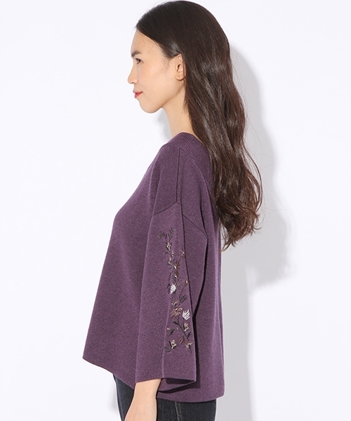 niko and...（ニコアンド）の「袖刺繍2WAYプルオーバー（ニット/セーター・レディース・パープル/ネイビー/オフホワイト/チャコール・MEDIUM/LARGE）」の13枚目の写真