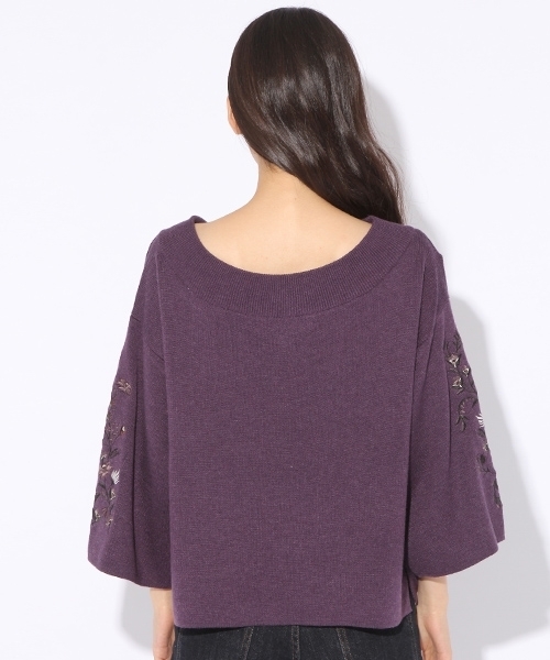 niko and...（ニコアンド）の「袖刺繍2WAYプルオーバー（ニット/セーター・レディース・パープル/ネイビー/オフホワイト/チャコール・MEDIUM/LARGE）」の14枚目の写真