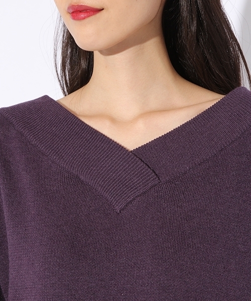 niko and...（ニコアンド）の「袖刺繍2WAYプルオーバー（ニット/セーター・レディース・パープル/ネイビー/オフホワイト/チャコール・MEDIUM/LARGE）」の16枚目の写真