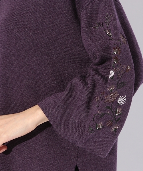niko and...（ニコアンド）の「袖刺繍2WAYプルオーバー（ニット/セーター・レディース・パープル/ネイビー/オフホワイト/チャコール・MEDIUM/LARGE）」の18枚目の写真
