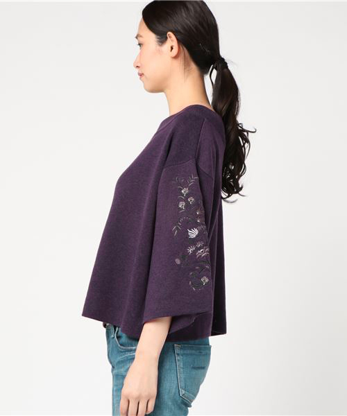 niko and...（ニコアンド）の「袖刺繍2WAYプルオーバー（ニット/セーター・レディース・パープル/ネイビー/オフホワイト/チャコール・MEDIUM/LARGE）」の10枚目の写真