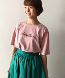 ロゴビーズ刺繍Tシャツ
