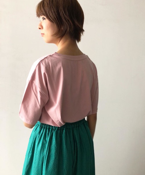 PICCIN(ピッチン)の「ロゴビーズ刺繍Tシャツ(Tシャツ/カットソー・レディース・ネイビー/オフホワイト/ピンク・MEDIUM)」の15枚目の写真