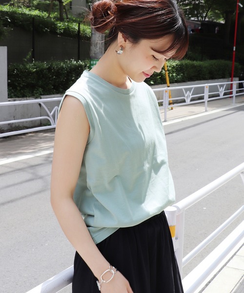 JOURNAL STANDARD(ジャーナルスタンダード)の「《WEB限定》JS+eUSコットンノースリーブTシャツ◆(Tシャツ/カットソー・レディース・ホワイト/ブラック/ブラウン系その他/ベージュ/ネイビー/サックスブルー・FREE)」の17枚目の写真