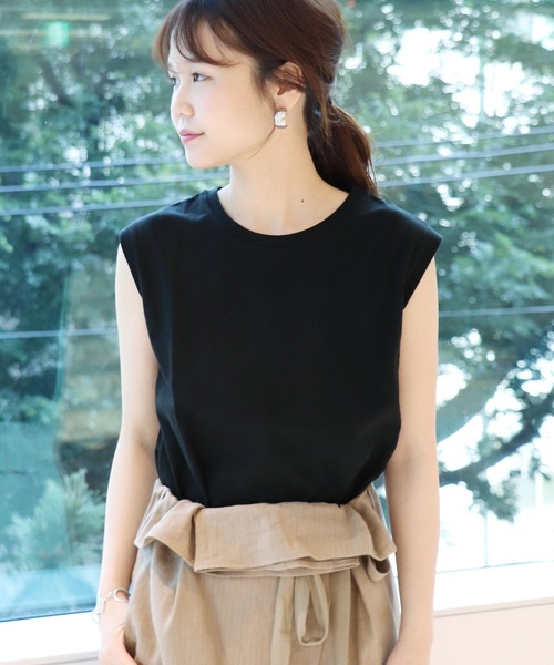 JOURNAL STANDARD(ジャーナルスタンダード)の「《WEB限定》JS+eUSコットンノースリーブTシャツ◆(Tシャツ/カットソー・レディース・ホワイト/ブラック/ブラウン系その他/ベージュ/ネイビー/サックスブルー・FREE)」の20枚目の写真