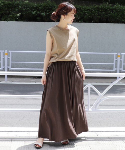 JOURNAL STANDARD(ジャーナルスタンダード)の「《WEB限定》JS+eUSコットンノースリーブTシャツ◆(Tシャツ/カットソー・レディース・ホワイト/ブラック/ブラウン系その他/ベージュ/ネイビー/サックスブルー・FREE)」の22枚目の写真