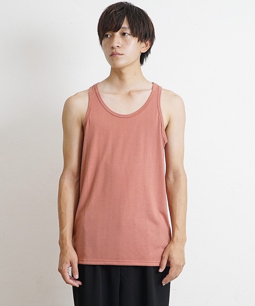 MinoriTY(マイノリティ)の「【MinoriTY】タンクトップ レギュラー丈 裾フラットタイプ レイヤード Tシャツ重ね着用 ノースリーブ メンズ(タンクトップ・メンズ・ホワイト/ライトグレー/ブラック/ピンク/モカ/ブラック×ホワイト/ラベンダー・M/L)」の7枚目の写真