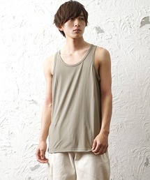 【MinoriTY】タンクトップ レギュラー丈 裾フラットタイプ レイヤード Tシャツ重ね着用 ノースリーブ メンズ 夏服