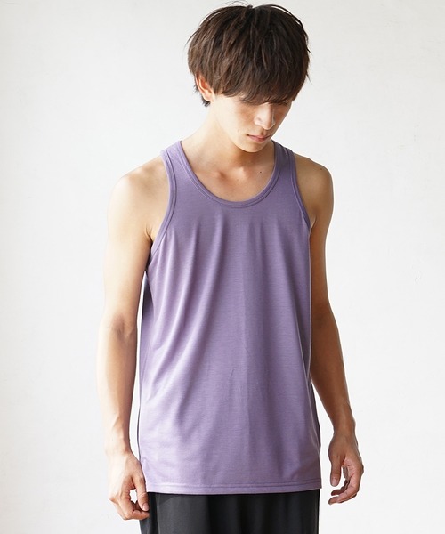 MinoriTY(マイノリティ)の「【MinoriTY】タンクトップ レギュラー丈 裾フラットタイプ レイヤード Tシャツ重ね着用 ノースリーブ メンズ(タンクトップ・メンズ・ホワイト/ライトグレー/ブラック/ピンク/モカ/ブラック×ホワイト/ラベンダー・M/L)」の11枚目の写真