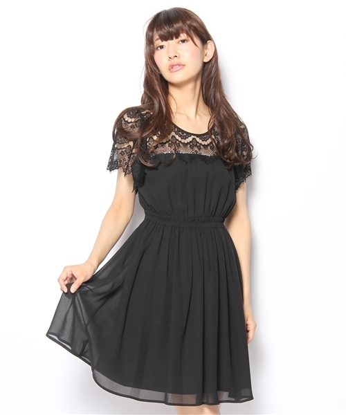 Ray BEAMS（レイビームス）の「Ray BEAMS / ヨーク 袖レース ワンピース（ワンピース・レディース・ブラック/ピンク・0/1）」の13枚目の写真