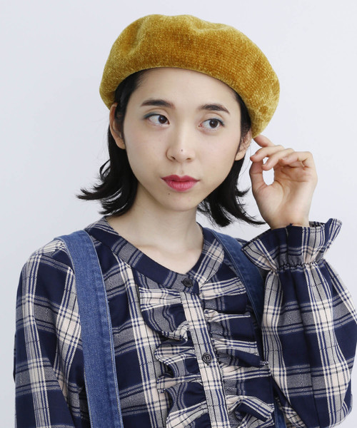 merlot(メルロー)の「モールヤーンベレー帽088-2437(ハンチング/ベレー帽)」|マスタード