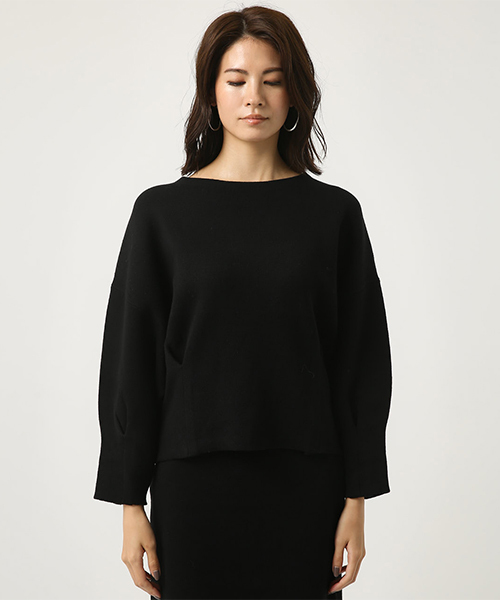 AZUL by moussy（アズールバイマウジー）の「タックスリーブスウェッタープルオーバー（ニット/セーター・レディース・ブラック/ダークグリーン/杢グレー・SMALL/MEDIUM）」の6枚目の写真