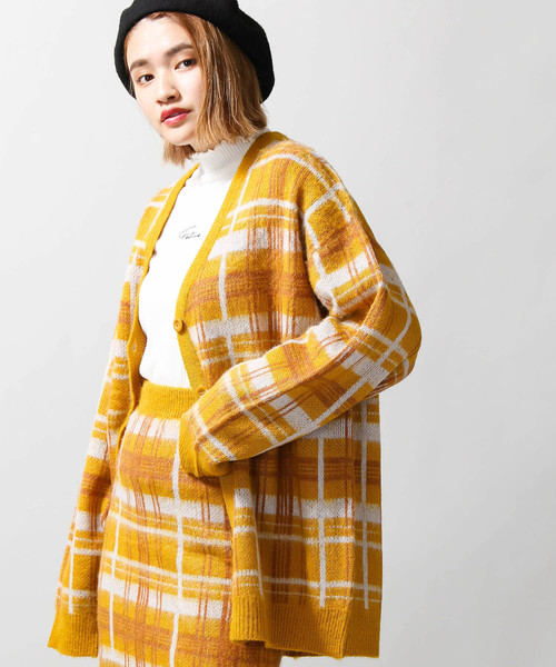 WEGO(ウィゴー)の「WEGO/シャギージャガードルーズカーディガン(カーディガン/ボレロ・レディース・アニマル/イエロー系その他3・FREE)」の2枚目の写真