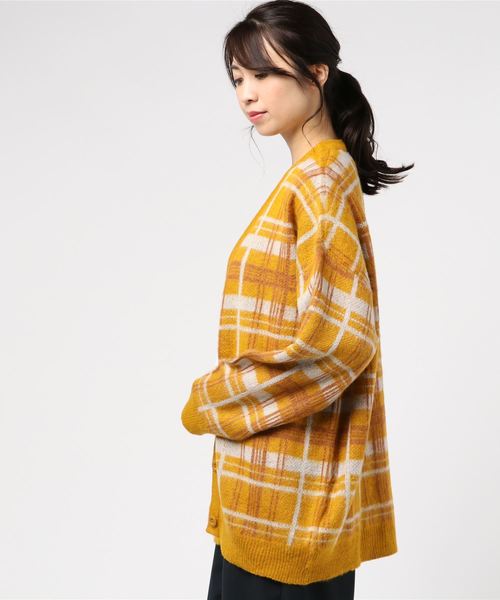 WEGO(ウィゴー)の「WEGO/シャギージャガードルーズカーディガン(カーディガン/ボレロ・レディース・アニマル/イエロー系その他3・FREE)」の4枚目の写真
