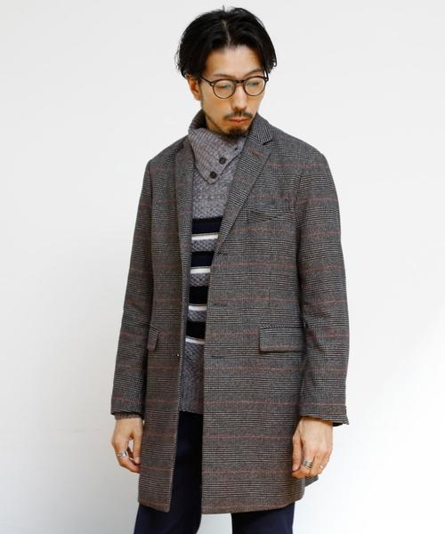 セール Web限定 ポリエステルメルトンチェックチェスターコート チェスターコート Men S Melrose メンズメルローズ のファッション通販 Zozotown