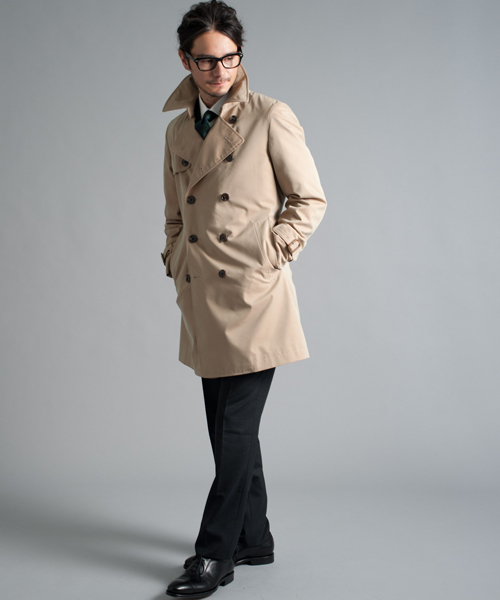 green label relaxing（グリーンレーベルリラクシング）の「T/C GABA トレンチコート（トレンチコート・メンズ・ベージュ/ネイビー・SMALL/MEDIUM/LARGE/X-LARGE）」の16枚目の写真