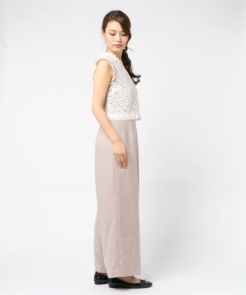 INTERPLANET(インタープラネット)の「ブラウス+コンビネゾン(ドレス・レディース・ベージュ/ブラック/ネイビー・FREE)」の4枚目の写真