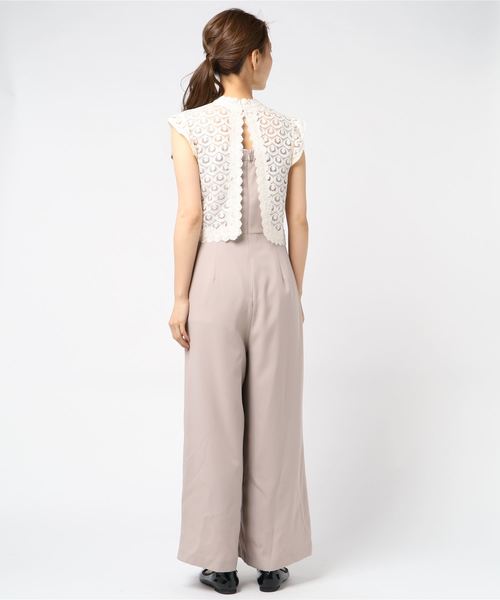 INTERPLANET(インタープラネット)の「ブラウス+コンビネゾン(ドレス・レディース・ベージュ/ブラック/ネイビー・FREE)」の5枚目の写真