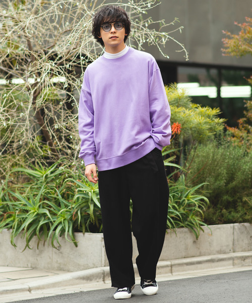 WEGO（ウィゴー）の「WEGO/カラービッグシルエットプルオーバー（スウェット・メンズ・ホワイト/ブラック/ベージュ/ネイビー/ピンク/ライトパープル・SMALL/MEDIUM/LARGE/X-SMALL）」の20枚目の写真