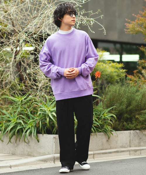 WEGO（ウィゴー）の「WEGO/カラービッグシルエットプルオーバー（スウェット・メンズ・ホワイト/ブラック/ベージュ/ネイビー/ピンク/ライトパープル・SMALL/MEDIUM/LARGE/X-SMALL）」の22枚目の写真