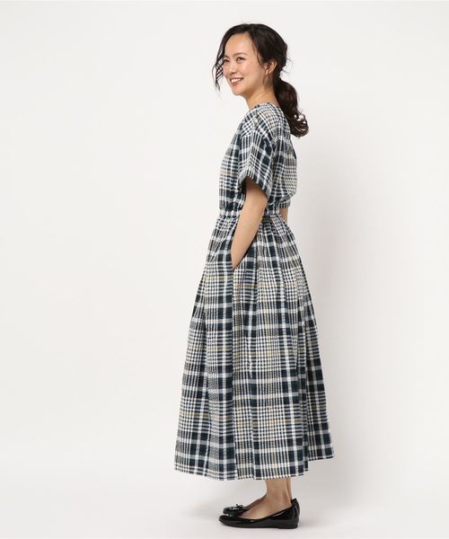 CHECK H/S FLARE DRESS CHECK H/S FLARE DRESS