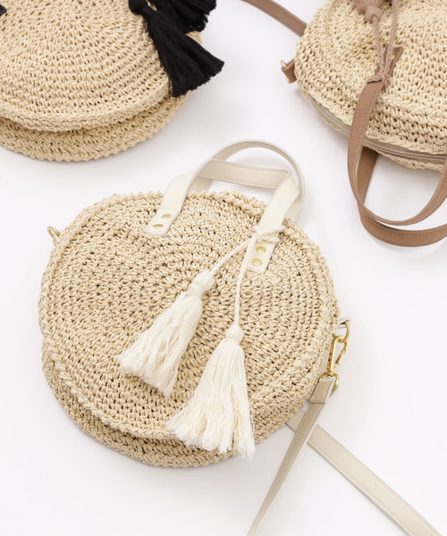 DISCOAT（ディスコート）の「ぺーパーサークルミニショルダーバッグ（ショルダーバッグ・レディース・ブラック/パープル/ブラウン/ベージュ/キャメル/アイボリー・FREE）」の5枚目の写真