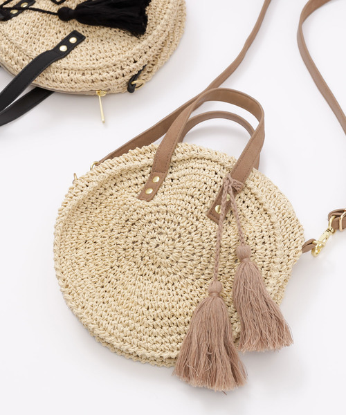 DISCOAT（ディスコート）の「ぺーパーサークルミニショルダーバッグ（ショルダーバッグ・レディース・ブラック/パープル/ブラウン/ベージュ/キャメル/アイボリー・FREE）」の4枚目の写真