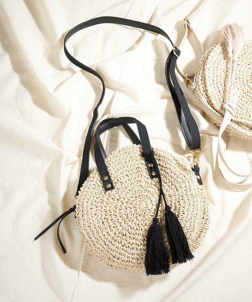 DISCOAT（ディスコート）の「ぺーパーサークルミニショルダーバッグ（ショルダーバッグ・レディース・ブラック/パープル/ブラウン/ベージュ/キャメル/アイボリー・FREE）」の3枚目の写真