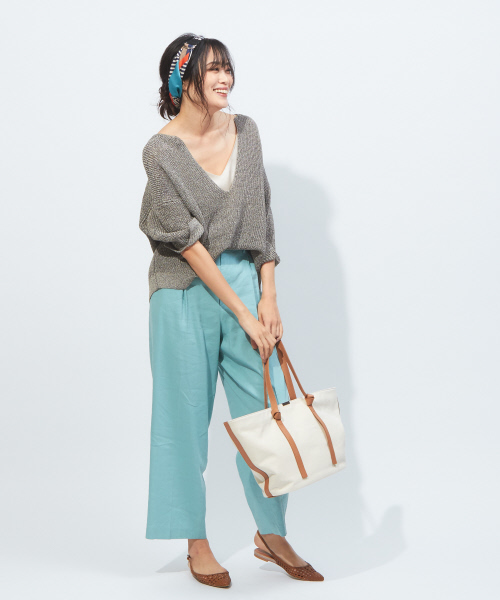 qualite(カリテ)の「〈ITALY〉リネンレーヨンワイドパンツ(その他パンツ・レディース・ブラック/ライトグレー/ベージュ/グリーン・34/36/40/38)」の19枚目の写真