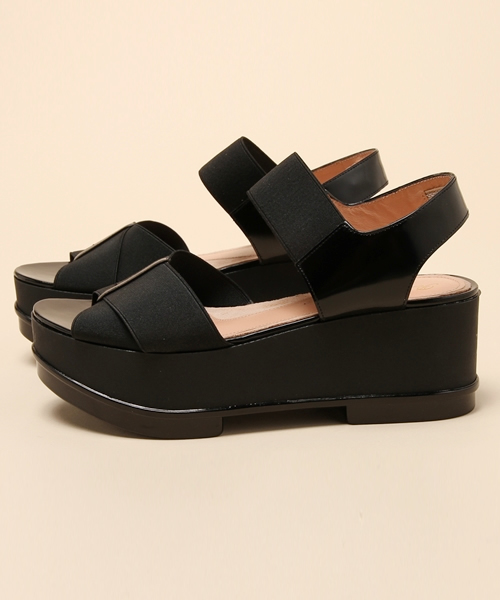 MIDWEST(ミッドウエスト)の「ROBERT CLERGERIE クロスゴムウェッジサンダル(サンダル・レディース・ブラック・36/37/38)」の3枚目の写真