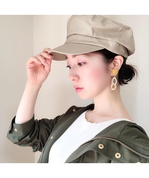 14+(イチヨンプラス)の「マリンワークキャップ(キャスケット・レディース・ブラック/グレイッシュベージュ/ブラウン/カーキ/ネイビー・FREE)」の17枚目の写真