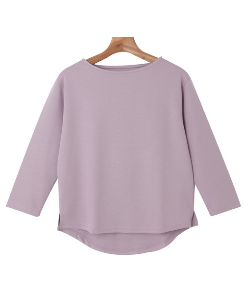 andme(アンドミー)の「ポンチ長袖ボートネックトップス(Tシャツ/カットソー・レディース・ブラック/オフホワイト/ライトベージュ/ネイビー/グレー系その他/ホワイト×ブラック/ベージュ系その他/ラベンダー/パープル系その他/ピンク/ホワイト系その他・M/L)」の22枚目の写真