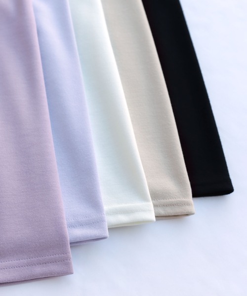 andme(アンドミー)の「ポンチ長袖ボートネックトップス(Tシャツ/カットソー・レディース・ブラック/オフホワイト/ライトベージュ/ネイビー/グレー系その他/ホワイト×ブラック/ベージュ系その他/ラベンダー/パープル系その他/ピンク/ホワイト系その他・M/L)」の20枚目の写真