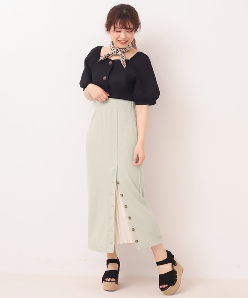 one after another NICE CLAUP(ワンアフターアナザーナイスクラップ)の「プリーツ重ねワッフルミディスカート(スカート・レディース・アイボリー/グリーン/モカ/テラコッタ・FREE)」の22枚目の写真