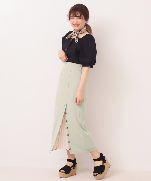 one after another NICE CLAUP(ワンアフターアナザーナイスクラップ)の「プリーツ重ねワッフルミディスカート(スカート・レディース・アイボリー/グリーン/モカ/テラコッタ・FREE)」の21枚目の写真