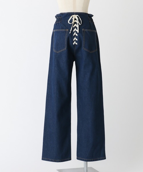 one after another NICE CLAUP(ワンアフターアナザーナイスクラップ)の「バックレースアップデニムパンツ(デニムパンツ・レディース・ブラック/ブルー/ネイビー・SMALL/MEDIUM)」の11枚目の写真
