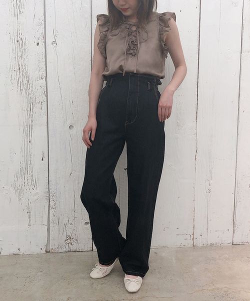 one after another NICE CLAUP(ワンアフターアナザーナイスクラップ)の「バックレースアップデニムパンツ(デニムパンツ・レディース・ブラック/ブルー/ネイビー・SMALL/MEDIUM)」の15枚目の写真